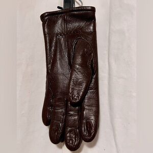 Fownes Dark Brown Leather Gloves Womens Sz 8 Super‎ Soft